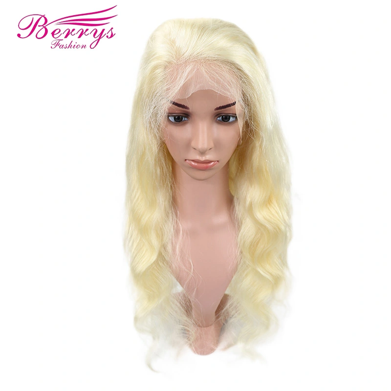 Hot Selling Berrys Fashion Hair 613 Blonde Full Lace Wig 130% Density Body Wave Texture with Bleached Knots Natural Hairline