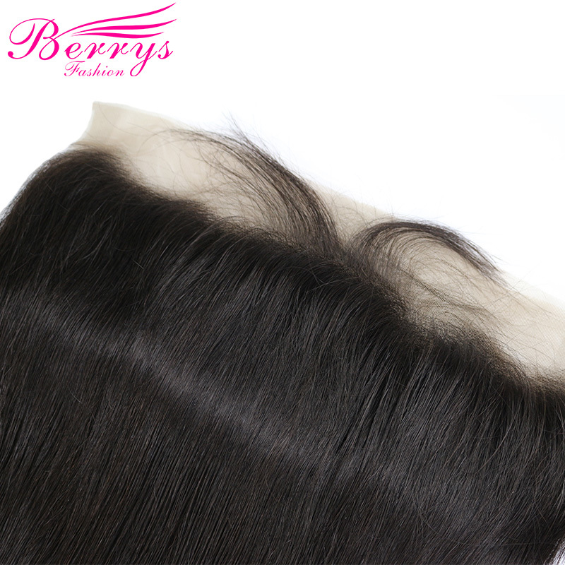 Pre-plucked Lace Frontal 13*4 with 3pcs Straight Bundles Unprocessed Berrys Fashion Brazilian Virgin Hair