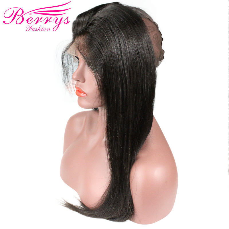 Free Shipping Berrys Fashion 360 Lace Frontal Straight Peruvian Human Hair 100% Virgin Human Hair