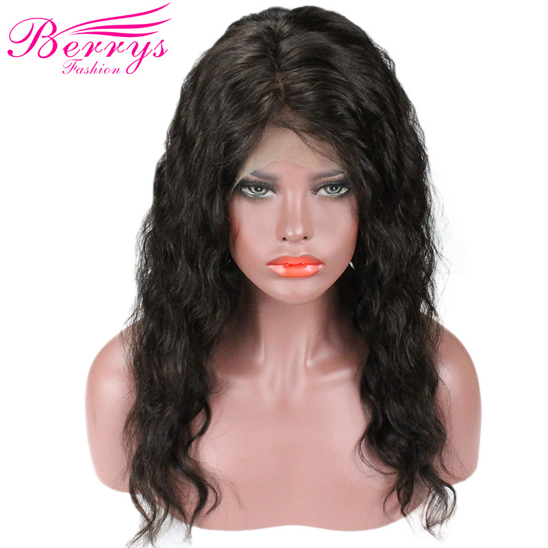 Berrys Fashion Natural Wave Full Lace Wig 150% Density, 100% Virgin Human Hair, with Pre-plucked Knots