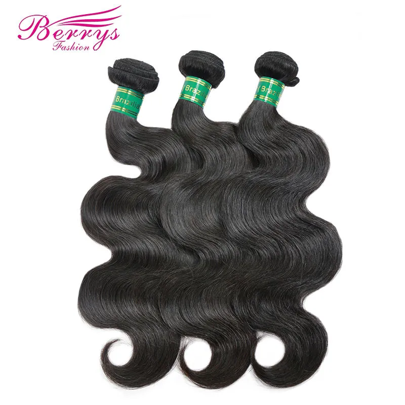 100% Virgin Hair Body Wave  3pcs/lot Human Hair Bundles Natural Color Double Weft Hair extensions Berrys Fashion Red band Hair