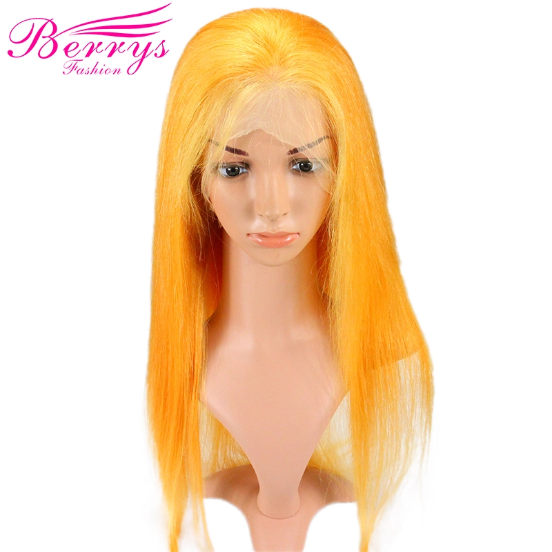 Berrys Fashion New Arrival Customized Pretty Fashion Yellow Full Lace Wig Dyed from 613 Full Lace Wig High Quality Hair for New Year Makeup