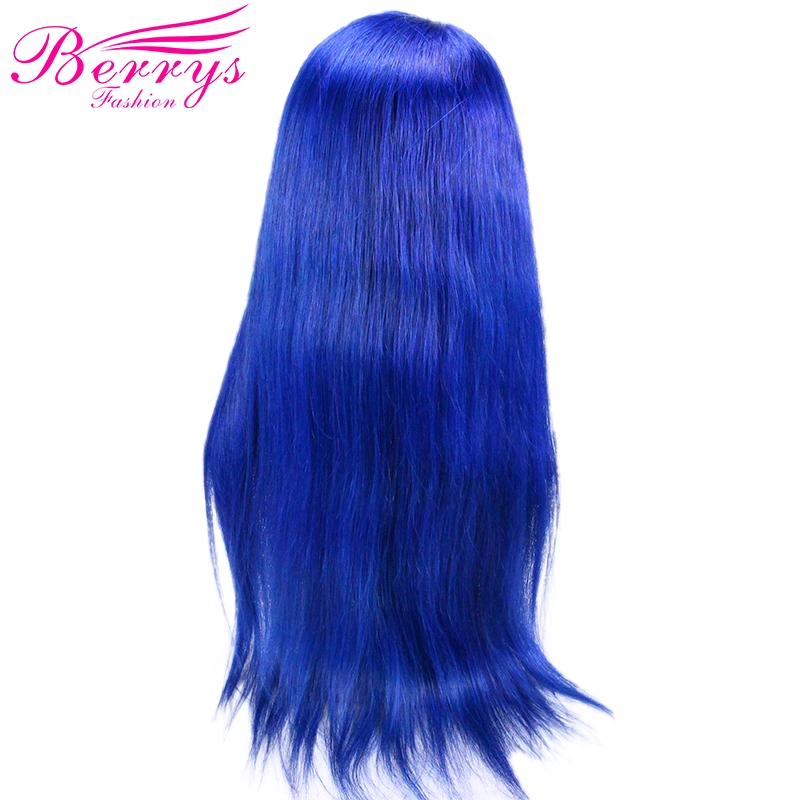 Berrys Fashion New Arrival Pretty Fashion Blue Full Lace Wig Dyed from 613 Full Lace Wig High Quality Hair for New Year Makeup