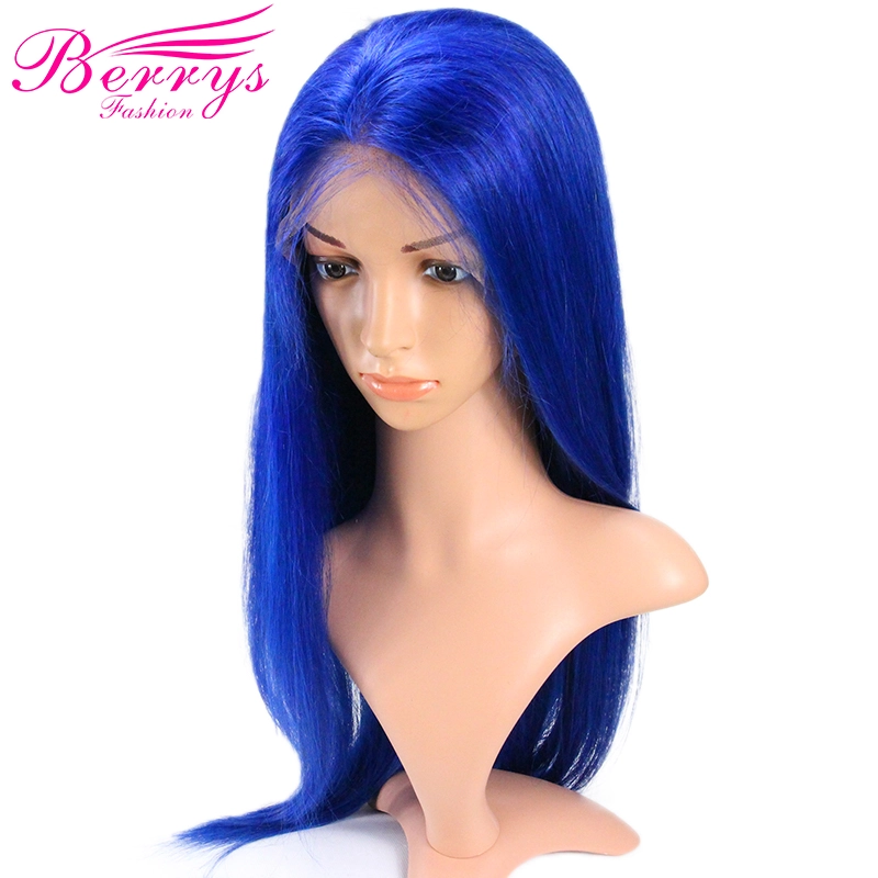Berrys Fashion New Arrival Pretty Fashion Blue Full Lace Wig Dyed from 613 Full Lace Wig High Quality Hair for New Year Makeup