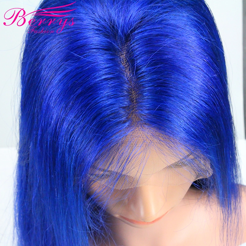 Berrys Fashion New Arrival Pretty Fashion Blue Full Lace Wig Dyed from 613 Full Lace Wig High Quality Hair for New Year Makeup