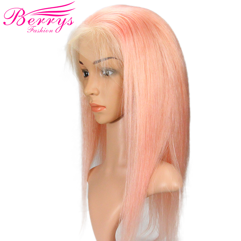 Berrys Fashion New Arrival Pretty Fashion Pink Full Lace Wig Dyed from 613 Full Lace Wig High Quality Hair for New Year Makeup