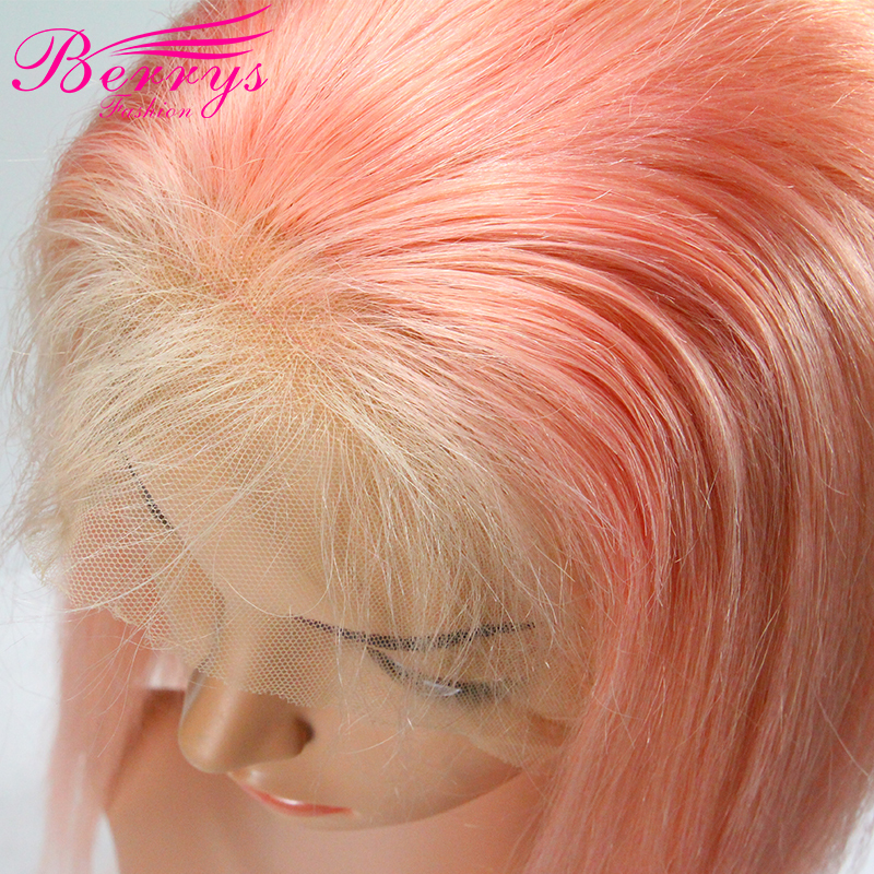 Berrys Fashion New Arrival Pretty Fashion Pink Full Lace Wig Dyed from 613 Full Lace Wig High Quality Hair for New Year Makeup
