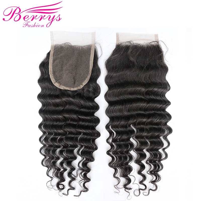 3 Bundles Deep Wave Brazilian Raw Hair With Closure Unprocessed 100% Raw Hair with 4x4 Lace Closure