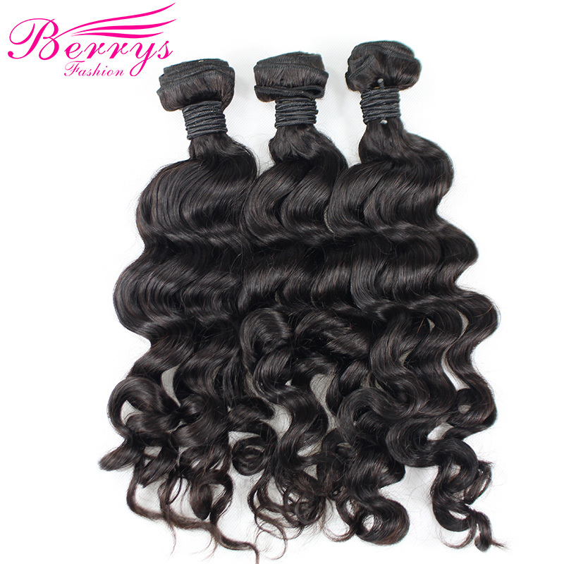 3 Bundles Loose Wave Brazilian Raw Hair With Closure Unprocessed 100% Raw Hair with 4x4 Lace Closure