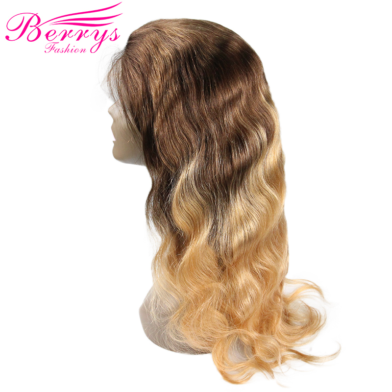 New Arrival Body Wave 4#/27 Full Lace Wig 130% Density with Bleached Knots