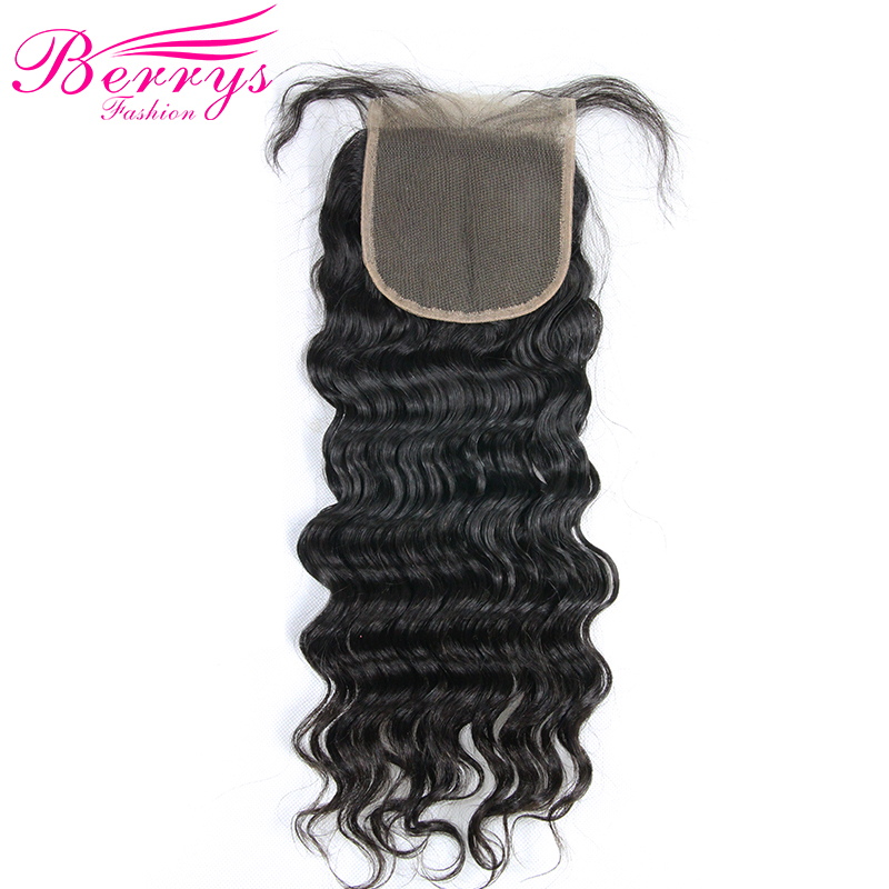 Berrys Fashion 3 Bundles Loose Wave 100% Virgin Hair With with 4x4 Lace Closure