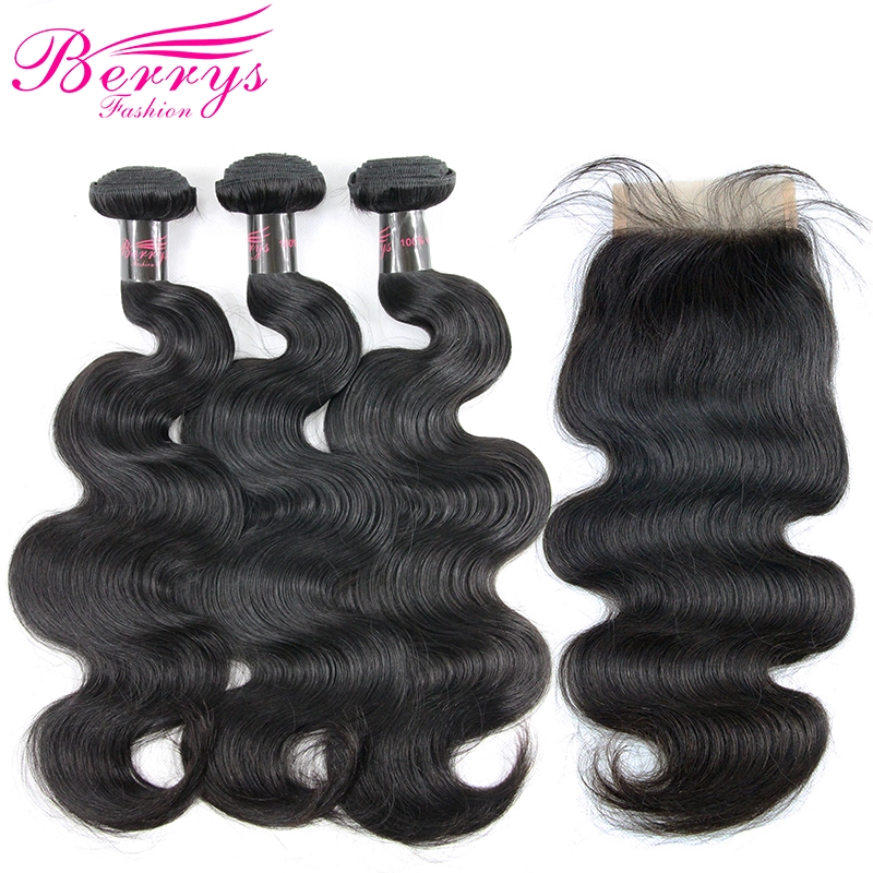 Body Wave Hair 3 Bundles &amp; 1 Closure4PCS/ Lot with Cheap Hair ,New Arrival Malaysian Hair 100% Virgin Human Hair, can Be Dyed