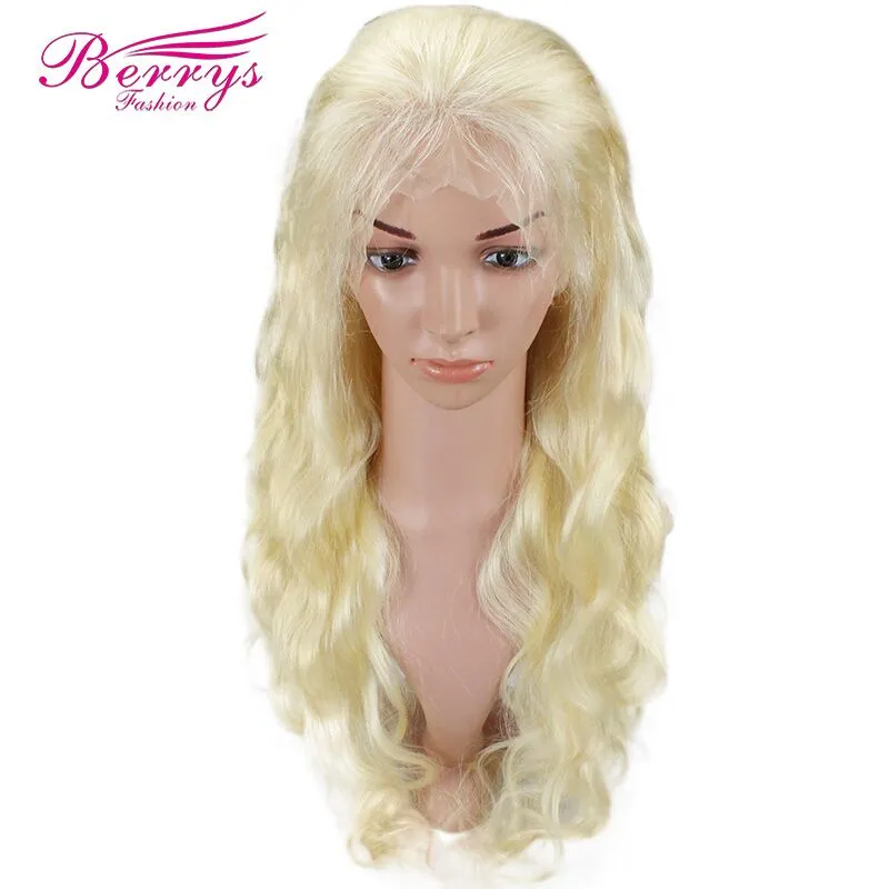 150% Density Berrys Fashion Hair  Body Wave 613# Blonde Full Lace Wig Transparent Lace with Bleached Knots