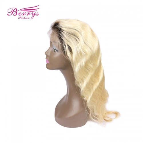 100% Virgin Human Hair Body Wave 1b/613# Full Lace Wig 150% Density with Bleached Knots Berrys Fashion Hair