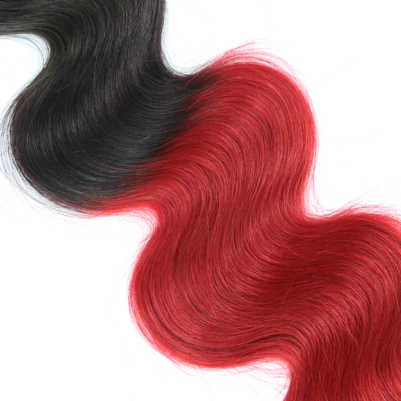 New Arrival 1b# Red Hair Body Wave 3pcs/lot Bleached from 100% Virgin Human Hair with Good Quality Ombre Hair