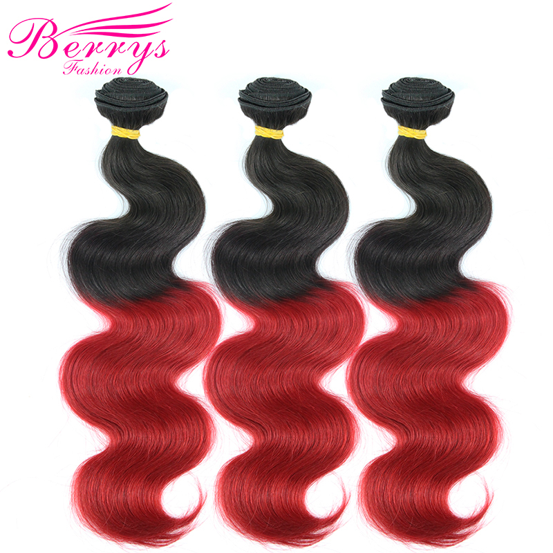 New Arrival 1b# Red Hair Body Wave 3pcs/lot Bleached from 100% Virgin Human Hair with Good Quality Ombre Hair