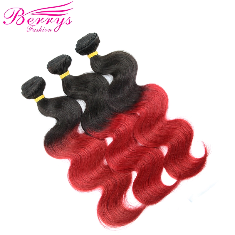 New Arrival 1b# Red Hair Body Wave 3pcs/lot Bleached from 100% Virgin Human Hair with Good Quality Ombre Hair