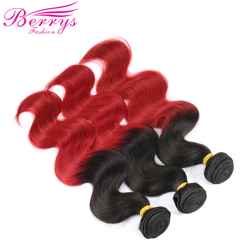 New Arrival 1b# Red Hair Body Wave 3pcs/lot Bleached from 100% Virgin Human Hair with Good Quality Ombre Hair