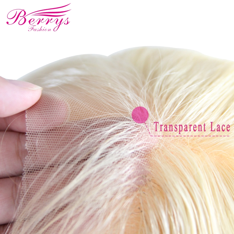 New Arrival Berrys Fashion Hair Body Wave Blonde 613 360 （22*4）Frontal with Transparent Lace and Natural Hair Line