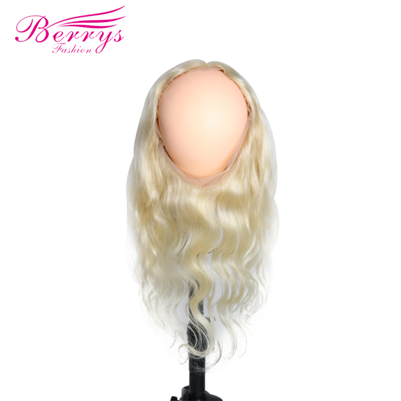 New Arrival Berrys Fashion Hair Body Wave Blonde 613 360 （22*4）Frontal with Transparent Lace and Natural Hair Line