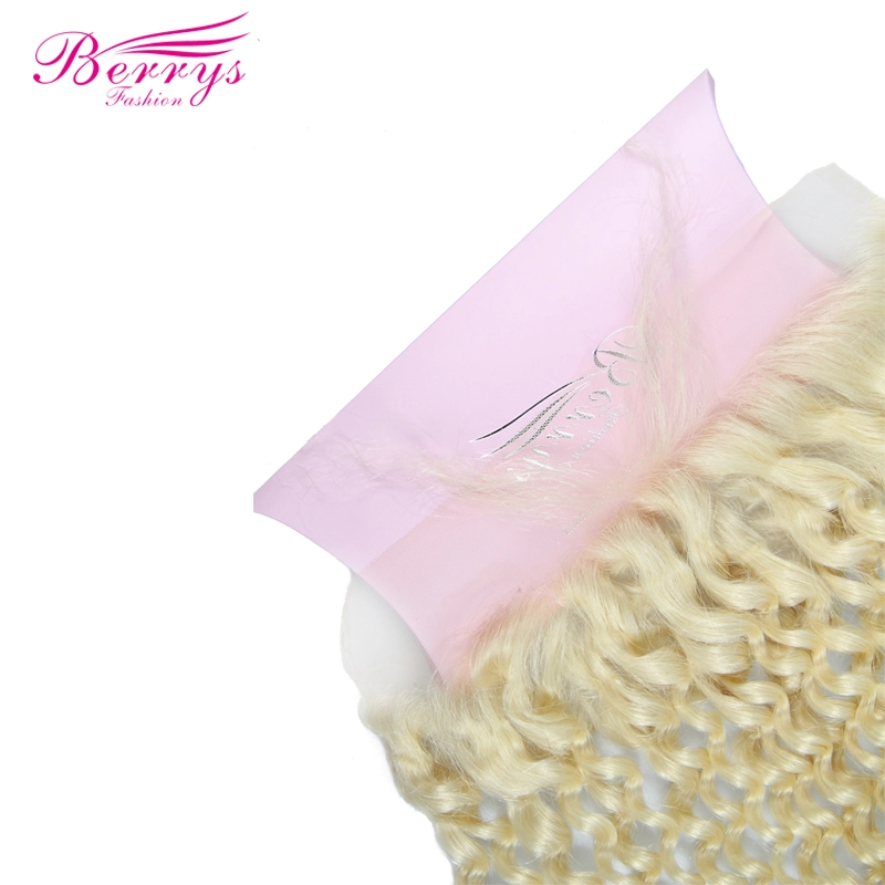 13*4  613 Blonde Deep Wave Frontal with Transparent Lace and Bleached Knots