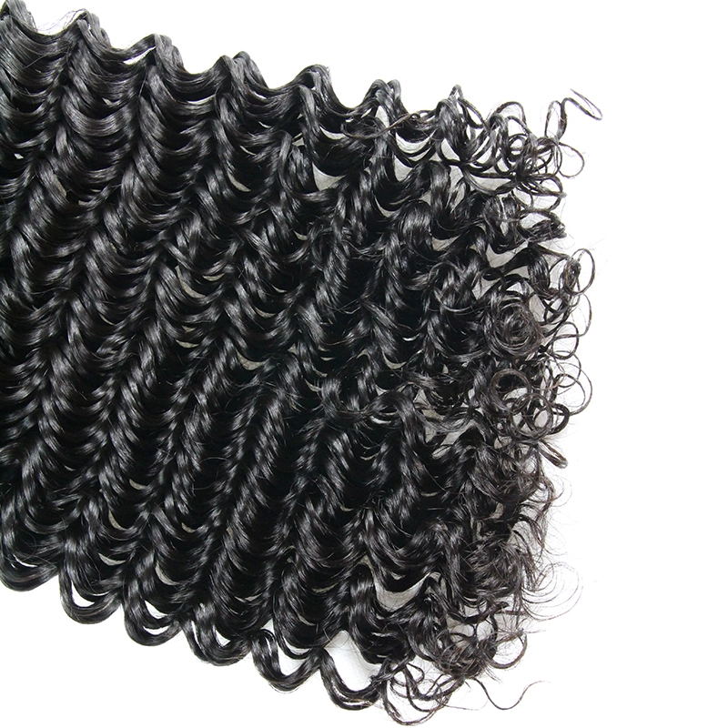 Deep/loose Wave Hair 3 Bundles & 1 Closure 4 PCS Top Quality Yellow Band 100% Virgin Human Hair, can Be Dyed