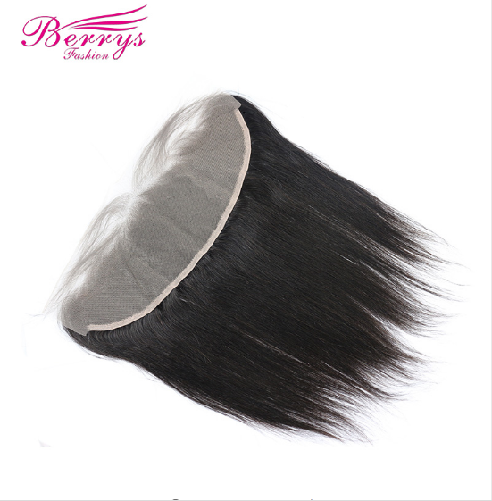 Transparent Straight Lace Frontal 13*4 Brazilian Virgin Hair Extensions with Baby Hair Bleached Knots 10-20 inch