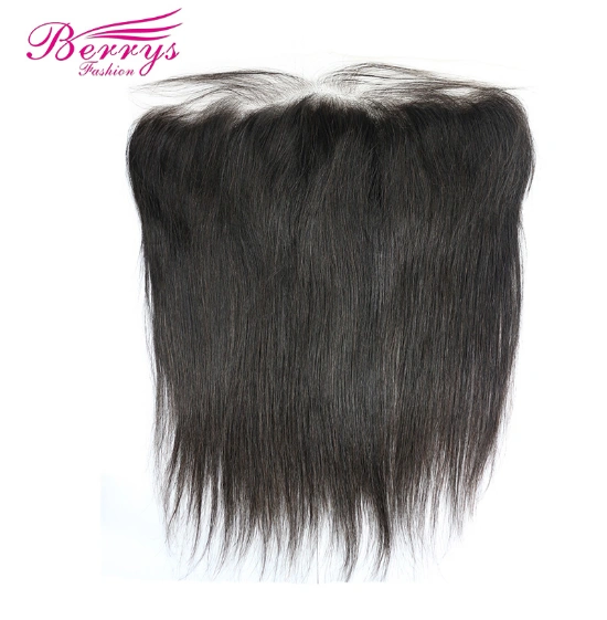 Transparent Straight Lace Frontal 13*4 Brazilian Virgin Hair Extensions with Baby Hair Bleached Knots 10-20 inch