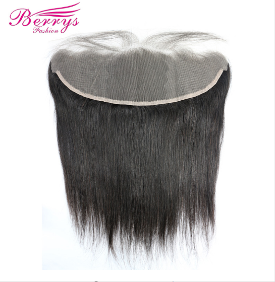 Transparent Straight Lace Frontal 13*4 Brazilian Virgin Hair Extensions with Baby Hair Bleached Knots 10-20 inch