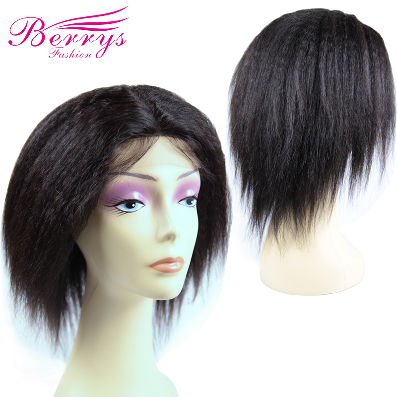 New Arrival 100% Virgin Human Hair Kinky Straight 4*4 Lace Closure Wig Berrys Fashion Hair