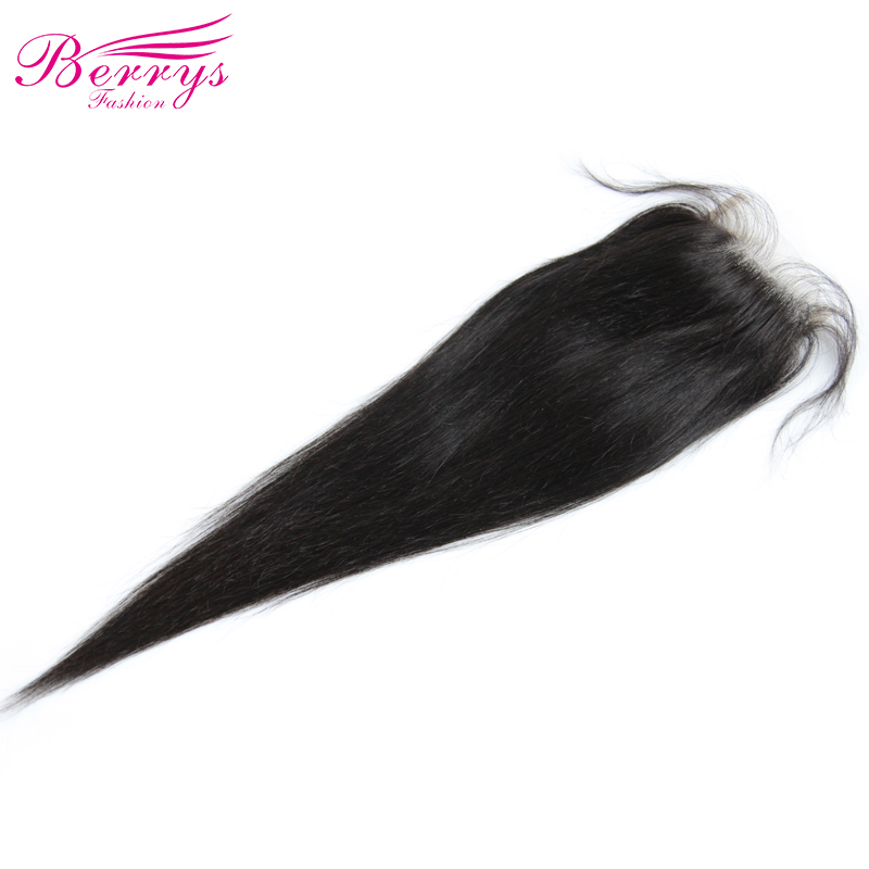 [Berrys Fashion] Lace Closure Straight Bleached Knots 4*6 Lace Unprocessed Virgin Human Hair Free Part Brazilian Body Closure