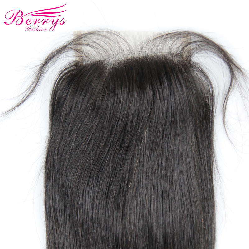 [Berrys Fashion] Lace Closure Straight Bleached Knots 4*6 Lace Unprocessed Virgin Human Hair Free Part Brazilian Body Closure