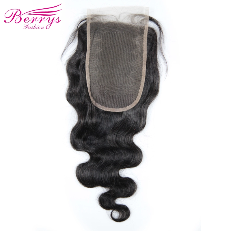 [Berrys Fashion] Lace Closure Body Wave Bleached Knots 4*6 Lace Unprocessed Virgin Human Hair Free Part Brazilian Body Closure