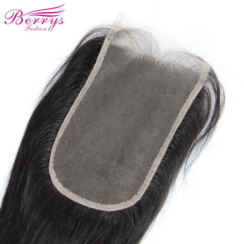 [Berrys Fashion] Lace Closure Straight Bleached Knots 4*6 Lace Unprocessed Virgin Human Hair Free Part Brazilian Body Closure