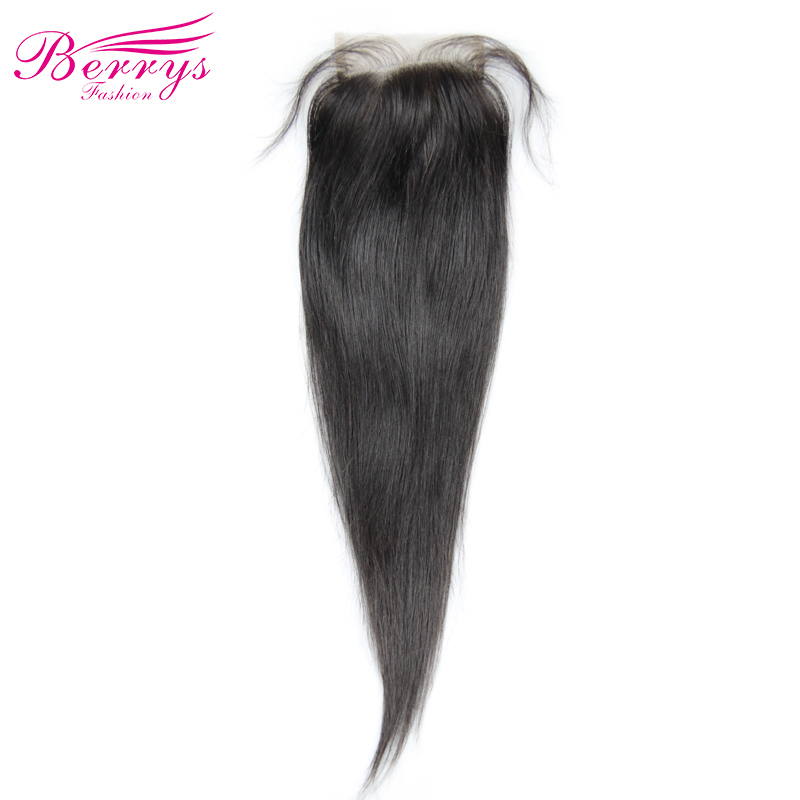 [Berrys Fashion] Lace Closure Straight Bleached Knots 4*6 Lace Unprocessed Virgin Human Hair Free Part Brazilian Body Closure