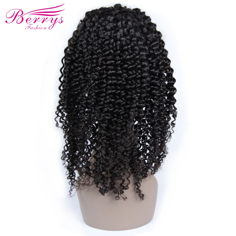 Berrys Fashion Hair 100% Virgin Human Hair Kinky Curly Full Lace Wig 130% Density with Bleached Knots
