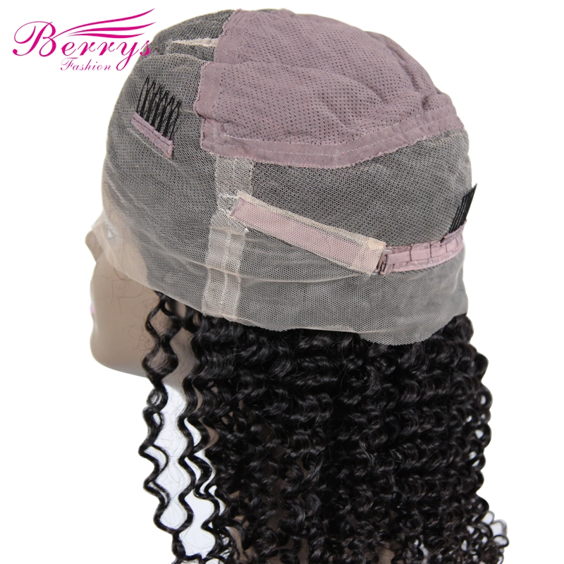 Berrys Fashion Hair 100% Virgin Human Hair Kinky Curly Full Lace Wig 130% Density with Bleached Knots