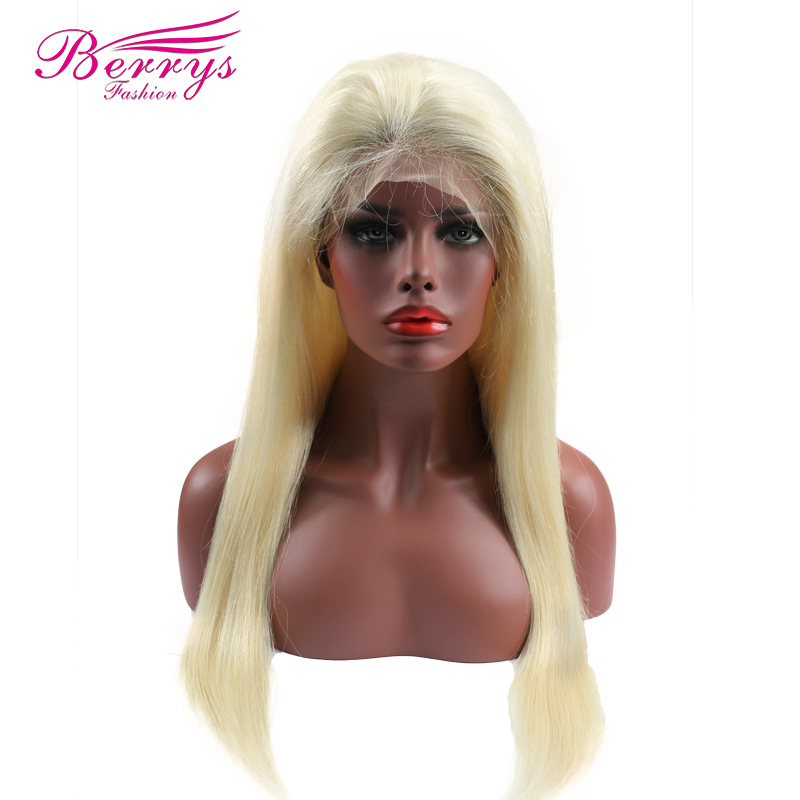 613 Blonde Full Lace Wig Straight Hair, with Transparent Lace and Bleached Knots Berrys Fashion Hair