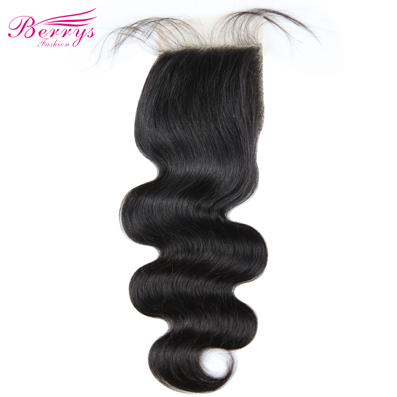 Body Wave Free Part 4*4 transparent and HDLace closure Brazilian 100% Human hair 10-20 inches Natural Hairline bleached knots Berrys Fashion