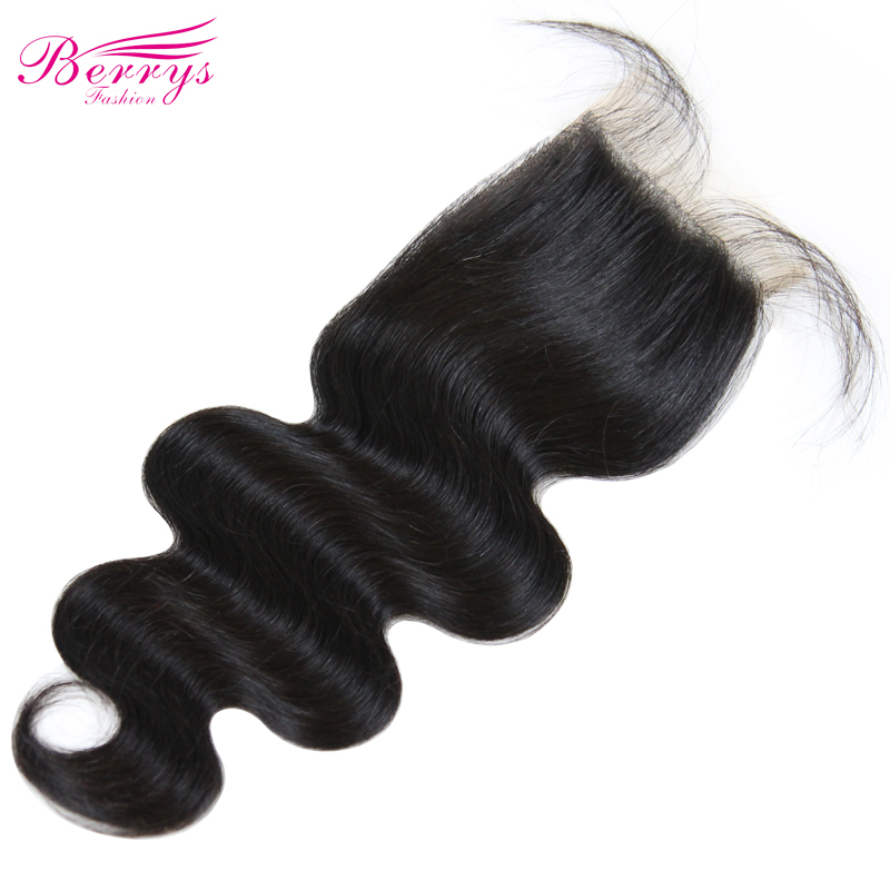 Body Wave Free Part 4*4 transparent and HDLace closure Brazilian 100% Human hair 10-20 inches Natural Hairline bleached knots Berrys Fashion