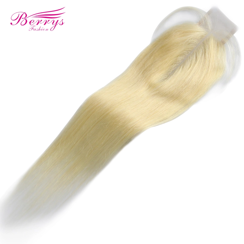#613 Blonde Straight 2*6 Transparent Lace Closure with 100% Virgin Hair can be Dyed and Bleached