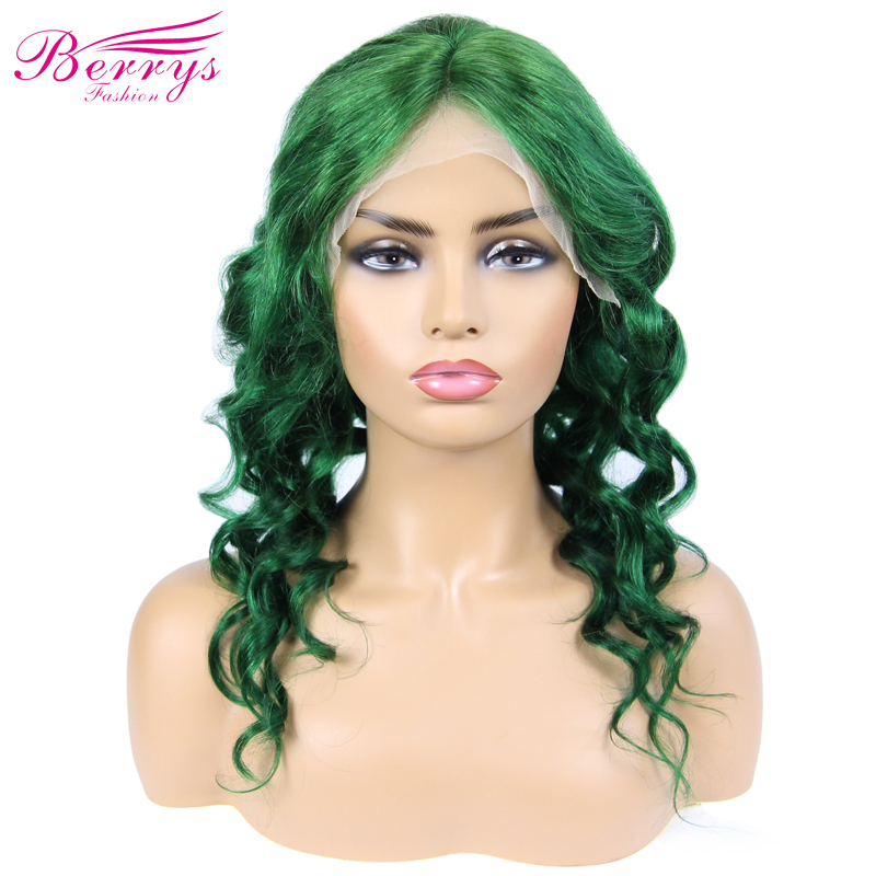 New Arrival Very Popular Body Wave Wig in Summer Green Color Frontal Lace Wig 150% Density  with Natural Hair Line and Bleached Knotes