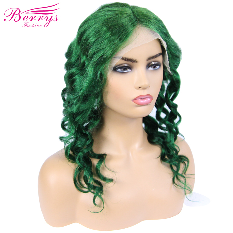 New Arrival Very Popular Body Wave Wig in Summer Green Color Frontal Lace Wig 150% Density  with Natural Hair Line and Bleached Knotes