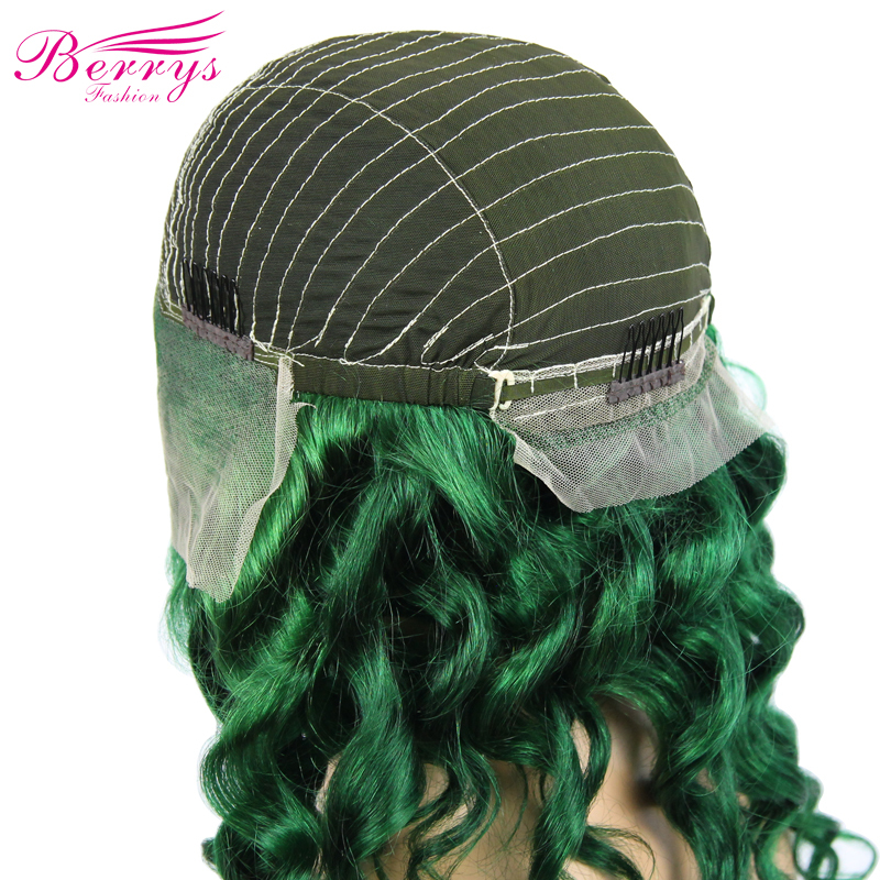 New Arrival Very Popular Body Wave Wig in Summer Green Color Frontal Lace Wig 150% Density  with Natural Hair Line and Bleached Knotes