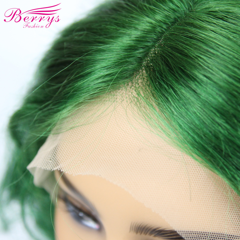 New Arrival Very Popular Body Wave Wig in Summer Green Color Frontal Lace Wig 150% Density  with Natural Hair Line and Bleached Knotes