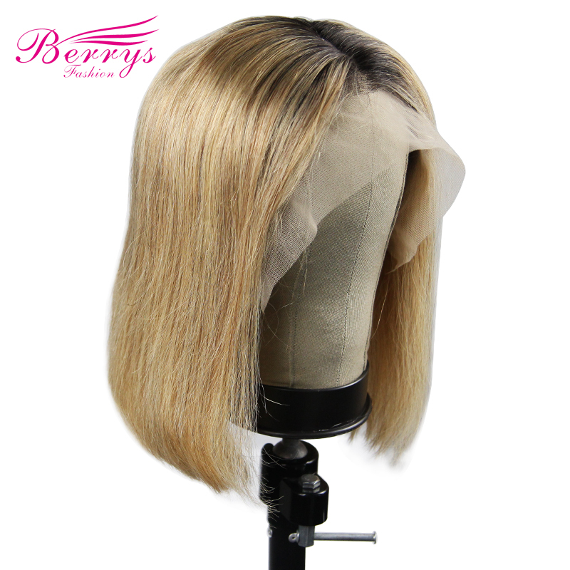 Bob Wig  For 1b/#27 Short Lace Human Hair Wigs For Women Brazilian Straight Remy Human Hair No Smell Lace Front Human Hair Wig 12inch