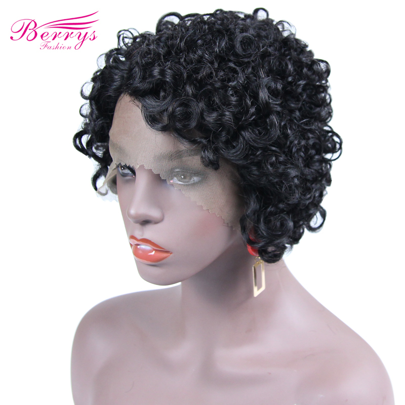 Berrys Fashion Hair Curly Hair Lace Pixie Cut Wigs 100% Human Hair  Frontal Lace Wig