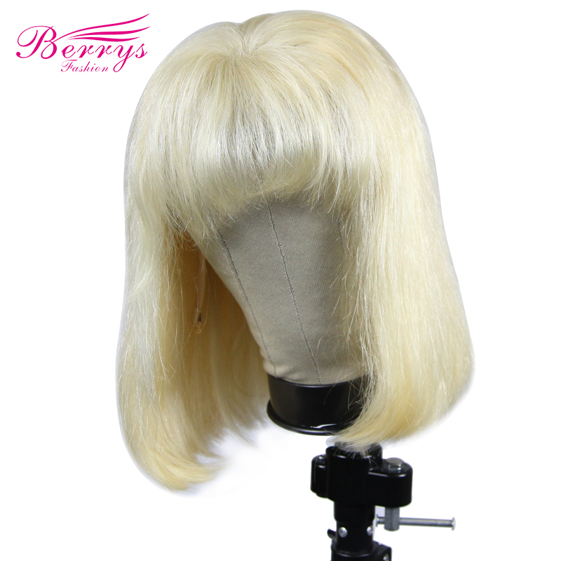 Brazilian Human Virgin Hair Lace Front Wigs4x4/5x5/13x4Bob Wigs with Bangs Straight Lace Closure Bob Wig Glueless Berrys Fashion