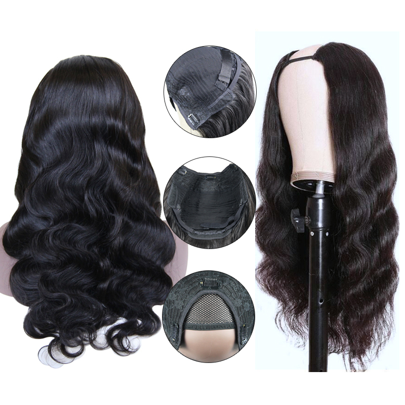 U Part Wigs Straight  Brazilian Virgin Hair Pre plucked Unprocessed 100% Virgin Human Hair Extensions Berrys Fashion