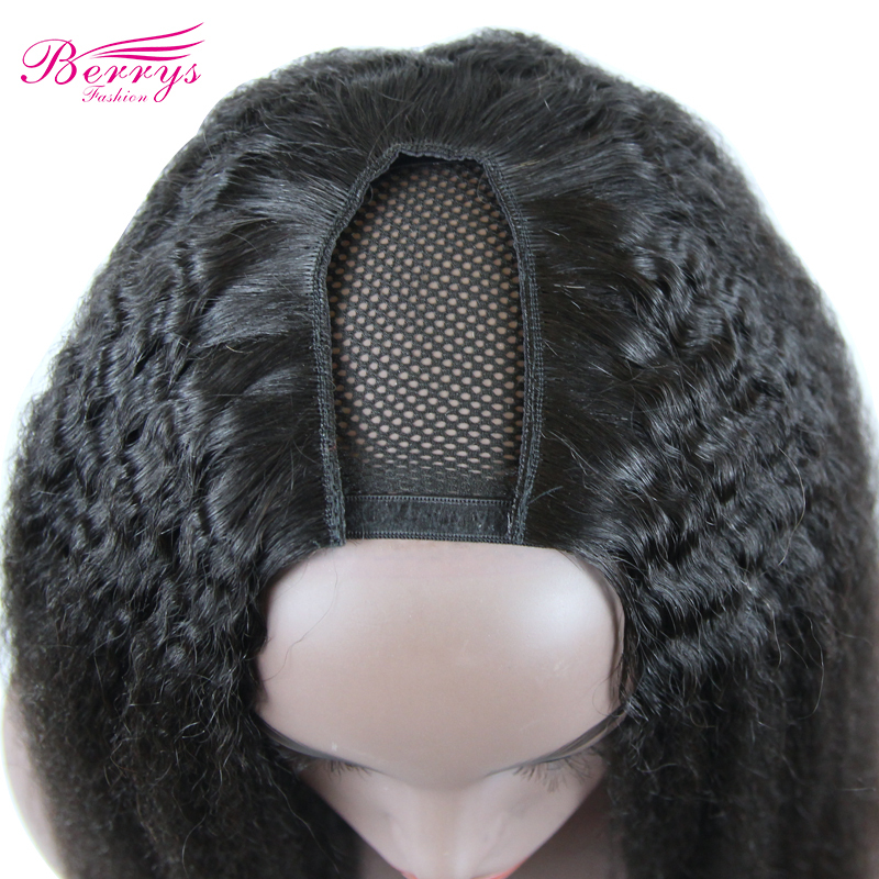 U Part Wigs New Arrivals Brazilian Kinky Stiraght Hair Extensions with  Bleached Knots Berrys Fashion